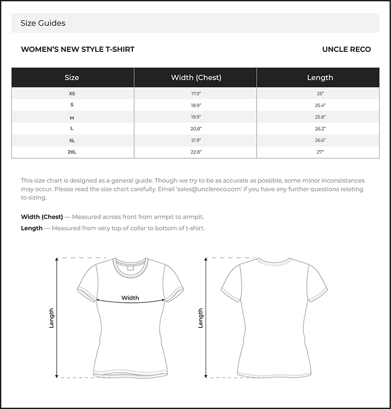Size Chart Inch